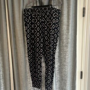 Chic Black and White Geometric Women's Pants